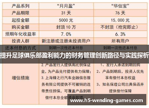 提升足球俱乐部盈利能力的财务管理创新路径与实践探析